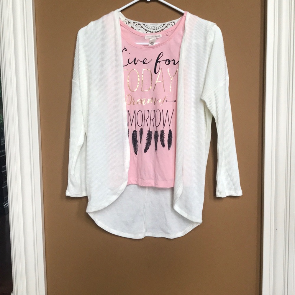 girls tank and cardigan set